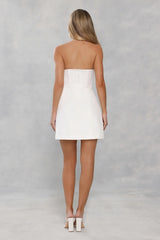 Wild Rose Affair Strapless Mini Dress White