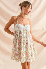 SO ME Mixed Floral Print Sleeveless Mini Dress