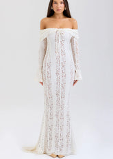 Livette - Vintage Off Shoulder Maxi Dress