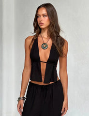 Mireza – Halter top & wide leg set with open details