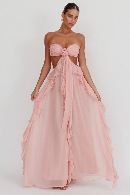 Livette - Cut-Out Ruffle Maxi Dress