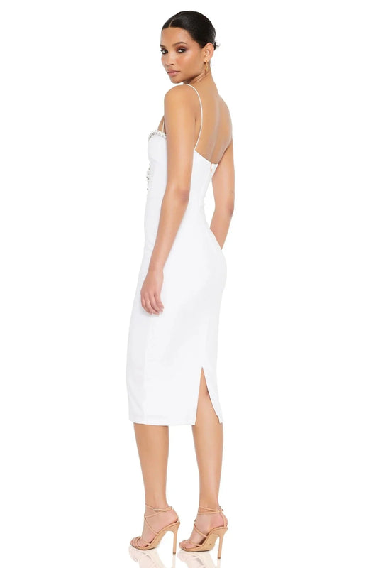 Nookie Adorn Midi Dress - White
