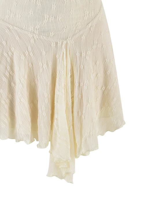 Fiorella Mini Dress - White : Lace : Cream