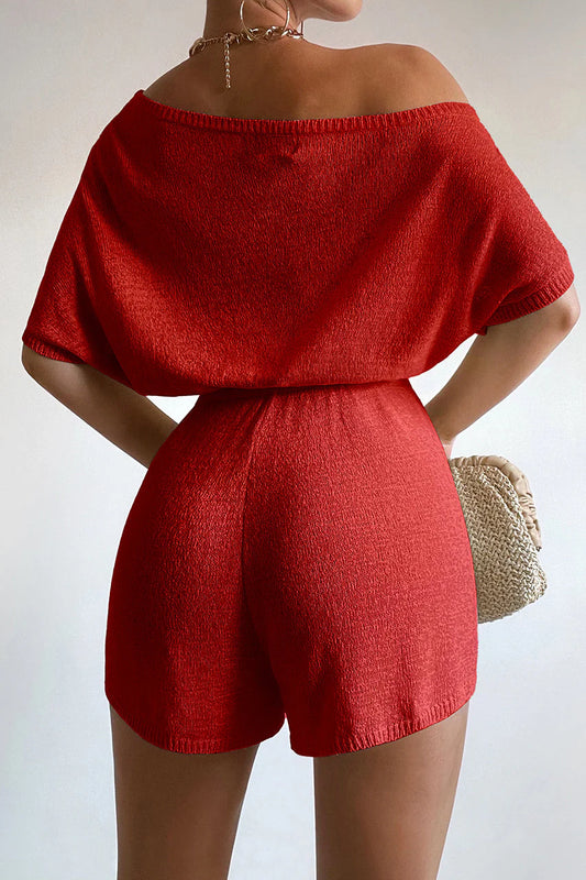 Miami Knit Romper - Red