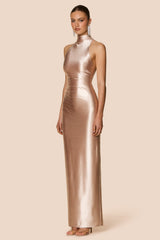 Nookie Mirabella High Neck Maxi Dress - Champagne