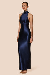 Nookie Mirabella High Neck Maxi Dress - Dark Navy