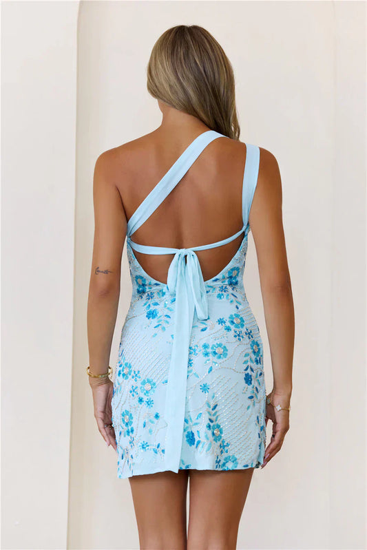 Petal Shores One Shoulder Mini Dress