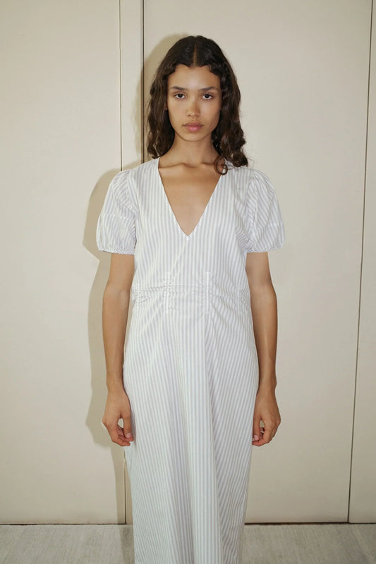 Pinched Dress - Lake Stripe