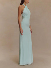 Livette - Slinky Halter Maxi Dress
