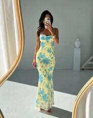 Florée – Floral print maxi dress with bow details