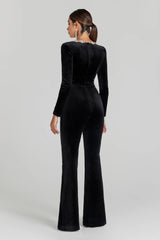 Keyana - Neck-Detail Solid Jumpsuit