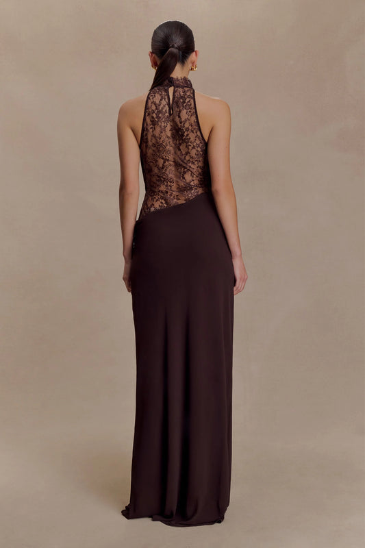 Livette - Lace Halter Maxi Dress