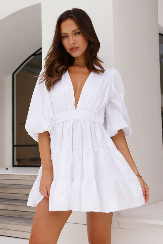 HELLO MOLLY Sweetest Treat Mini Dress White