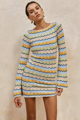 Isaba Mini Dress - Blue Multi