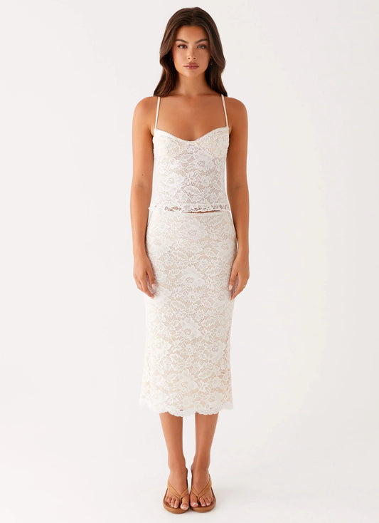 Crystal Clear Lace Top - Ivory
